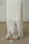 SWAYING/KNIT float detail skirt SW24SS3B01 white